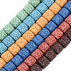 Synthetic Lava Rock Beads Strands G-S359-171-1