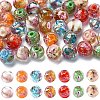 40Pcs 8 Colors Handmade Gold Sand Lampwork Beads LAMP-YW0001-22-1