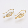 Brass Micro Pave Cubic Zirconia Earring Hooks ZIRC-K075-38G-1