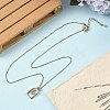 Arch with Moon & Star Brass Rhinestone Pendant Necklaces NJEW-H051-04G-2