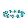 Lampwork Mushroom Beaded Stretch Bracelet for Women BJEW-JB08228-5