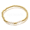 Brass Beaded Stretch Bracelets for Women BJEW-U018-01G-5