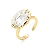 Oval Brass Cuff Rings for Women RJEW-G337-06G-03-2