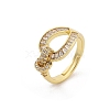 Rack Plating Brass Micro Pave Clear Cubic Zirconia Adjustable Rings for Women RJEW-M028-119G-4