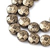 Electroplated Natural Lava Rock Beads Strands G-A256-F01-01F-2