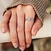 2Pcs Heart 925 Sterling Silver Micro Pave Clear Cubic Zirconia Finger Rings for Women FS-WG4005F-05-5