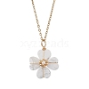 Natural Howlite Clover Pendant Necklaces NJEW-JN05132-01-2