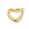 Rack Plating Heart Brass Spring Gate Rings KK-Z086-53G-03-1