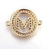 Brass Micro Pave Cubic Zirconia Links ZIRC-F092-02-M-2