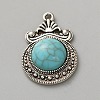 Zinc Alloy Synthetic Turquoise Pendants FIND-CJC0437-019AS-01-1