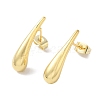 Teardrop Brass Ear Studs EJEW-P281-01G-1