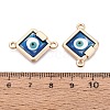 Alloy Enamel Blue Evil Eye Links Connector Charms with Resin ENAM-N071-03C-G-3