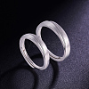 Adjustable Grooved Rhodium Plated 925 Sterling Silver Couple Rings JR857A-2