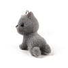 Flocking Resin Cute Kitten Pendants MACR-P043-K03-2