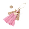 Handmade Macrame Cotton Cord Angel Pendant Decorations HJEW-JM02669-03-3