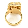 Brass Micro Pave Clear Cubic Zirconia Letter Open Cuff Ring for Women RJEW-M173-01G-B-3