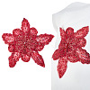 3D Flower Polyester Sequin Brooches for Backpack Clothes JEWB-WH0030-63B-1