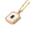 Brass Micro Pave Clear Cubic Zirconia Pendants Necklaces NJEW-K269-02A-G-1