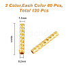 HOBBIESAY 120Pcs 2 Colors Brass Tube Beads KK-HY0001-92-2