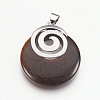 Natural Tiger Eye Pendants KK-F751-D01-2