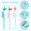 Gorgecraft 8Pcs 8 Colors PET Spiral Drinking Straws AJEW-GF0006-15-3