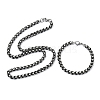 201 Stainless Steel Box Chain Necklaces & Chain Bracelets SJEW-G087-04P-4