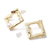 Natural Pearl Rhombus Stud Earrings EJEW-P256-92G-2