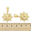 Brass Micro Pave Clear Cubic Zirconia Pendants ZIRC-P115-01G-3