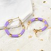 PVD Vacuum Plating 201 Stainless Steel Enamel Hoop Earrings for Women EJEW-B016-33D-3