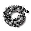 Natural Snowflake Obsidian Beads Strands G-K395-A04-02-3