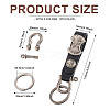 Biyun 2Pcs 2 Colors Leather Clasps Keychain KEYC-BY0001-04-10