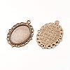 Zinc Alloy Pendant Settings for Cabochon & Rhinestone PALLOY-A15257-AB-FF-2