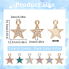 36Pcs 6 Colors Alloy Rhinestone Pendants RB-SC0001-16-2