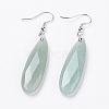 Natural Green Aventurine Dangle Earrings EJEW-F158-D01-1