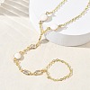 Brass Micro Pave Clear Cubic Zirconia Mittens Bracelets for Women BJEW-C156-02G-2
