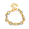 304 Stainless Steel Cable Chain Bracelets for Women BJEW-S162-03G-4