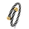 304 Stainless Steel Torque Bangles for Women BJEW-P310-22MC-4