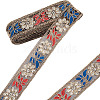 10 Yards Polyester Embroidery Flower Ribbons OCOR-WH0092-28-1