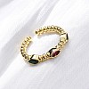 Brass Micro Pave Cubic Zirconia Cuff Rings RJEW-M066-01G-3