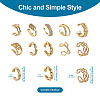 Biyun 9Pcs 9 Style Brass Cuff Earrings EJEW-BY0001-01-10