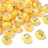 Transparent Resin Rondelle European Beads RESI-S023-25-1