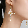Brass & Cubic Zirconia Hoop Dangle Earrings WG4AE01-01-3