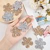 CRASPIRE 12Pcs 2 Colors Flower Hotfix Rhinestone DIY-CP0009-64-3