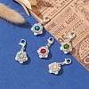 K9 Glass Rhinestone & Shell Pearl Bead Pendant Decoration HJEW-MZ00028-2