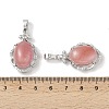 Cherry Quartz Glass Oval Pendants G-NH0025-15P-26-3