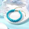 Round Synthetic Turquoise  Braided Bead Bracelets BJEW-JB11160-01-2