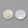 Freshwater Shell Pendants SHEL-Q010-011G-2