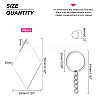 BENECREAT DIY Rhombus with Angle Acrylic Blank Pendant Keychain Making Kits DIY-BC0001-63B-2