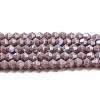 Opaque Solid Color Electroplate Glass Beads Strands GLAA-F029-P4mm-C13-1