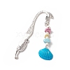 Spray Painted Sea Shell Pendants Bookmarks AJEW-JK00214-2